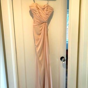 Monique Lhuillier-Strapless Blush floorlength gown